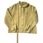 Eddie Bauer Size L Tall Lightweight Linen Yellow Button Up Shirt Jacket Photo 5