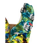 DINA MEDINA Tropical Ruffle Sleeve Bathing Suit Swimsuit Size Large Yellow Photo 7