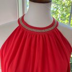 NWT Kivenst High Neck Sleeveless Maxi Dress Flowing Chiffon Layers Orange Size M Photo 9