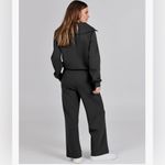 NWT ANRABESS 2 Piece Black Wide Leg Pant Sweatsuit in Size Medium Photo 2