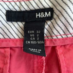 H&M chino coral pink pants slant pockets size 2US preloved Photo 2
