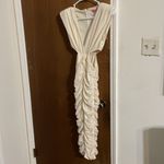 New Ruched plunge midi dress white Photo 3