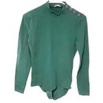 J. Crew Factory Size Small Long Sleeve Button Shoulder Mock Neck Turtleneck Green Photo 0