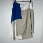 Holding Horses Anthropologie Size 8  Midi Skirt Patchwork Blue Asymmetrical Hem Photo 1