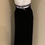 Js Boutique halter satin/velvet black/gray long dress  Size 10 Photo 2