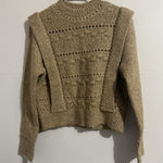Endless Rose  Sweater Size S Beige Oatmeal Crew Neck Chunky Knit Pullover Photo 0