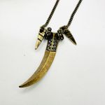 Giles & Brother x JM Brass Horn Toggle Necklace Rare Gold Photo 2