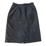 Paris Sport Club Black Suede Pencil Straight Skirt 7/8 Genuine Leather Lined Photo 0