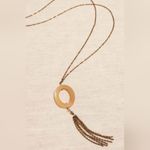 Banana Republic Aureus + Argent Oval link brass tassel long chain pendant necklace Photo 1