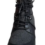 Antonio Melani Leather Flannel Treaded Lug Sole Lace Up Zippered Boot Sz 7 1/2 Photo 2