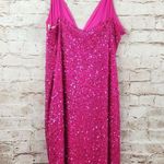 Retrofête Retrofete Billy Sequin Dress in Knockout Pink Size XL NWT Spaghetti Straps Photo 5
