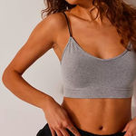 Free People NWOT Intimately Sweetheart Seamless Brami Top In Gray Photo 0