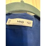 Mango MNG  Women's Blue Midi‎ Dress with Belt Cap Sleeves Size L Photo 4