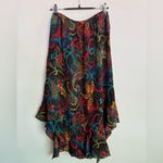 Chico's Vintage Chico’s Design Silk Paisley Handkerchief Hem Skirt Size 1 Boho Y2K Photo 7