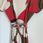 BCBGMAXAZRIA Red and Brown Puff Sleeve Mini Sundress Photo 5