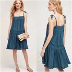 Anthropologie Floreat Senna Fringe Teal Dress Size Small Photo 1