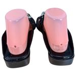 Donald Pliner Louise66 Patent Leather Croc Embossed Heeled Sandals Size 9 Black Photo 3