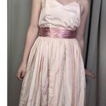 American Vintage 1950s Vintage Strapless Formal Prom Dress Gown Full Length Pink Photo 7