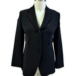Donna Karan VTG  Signature Black Wool Blazer 3 Button Classic Sz 8 Photo 0