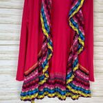 Double Zero Lightweight Pink Rainbow Crochet Cardigan Photo 1