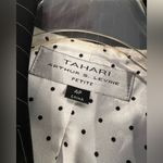 Tahari  Arthur P Levine Women’s business 2pc suit black with white stripe size 4P Photo 3