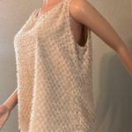 Donna Karan  FEATHERY TEXTURED BROWN TAN BLOUSE LARGE TANK LIGHTWEIGHT #119 Photo 6