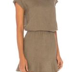 Joie  dress quora olive green ruffle fatigue 100% linen olive green medium Photo 3