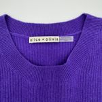 Alice + Olivia Purple Crewneck Cashmere Oversized Ribbed Sweater XS Photo 2