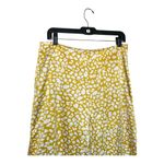 Lulus  Widely Chic Yellow Animal Print Satin Wide Leg Side Slit Pants Size L Photo 6