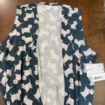 LuLaRoe  Joy Long Vest Women's Size Large Duster, Cardigan Sweater Scottie Dog‎ Photo 3