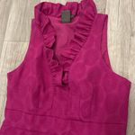 Taylor floral embroidery print ruffle fuschia dress 8 Purple Photo 2