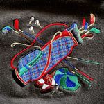 Line Up VTG  Polo Sweatshirt 80s Embroidered Golf Logo 100% Cotton Black Small Photo 1