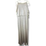 Ralph Lauren Lauren Metallic Knit Flutter Cold-Shoulder Maxi Evening Gown Photo 1
