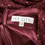 Ivy City Co Sequin Starstruck Long Sleeve Midi Dress Wine Formal Size XS Red Photo 2