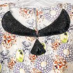 RARE Desinger Silvia Hillman Abstract Silk Beaded Top Limited Release EUC Size 6 Yellow Photo 1