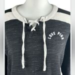 PINK - Victoria's Secret PiNK Victoria’s Secret Black Hockey Jersey Graphic Pullover Sweatshirt Top XS Photo 11
