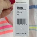 Vineyard Vines New Guava Multi Stripe Ruffle Popover Blouse Shirt White Large Photo 11