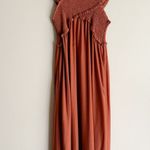 Flawless Brown Shirred Criss Cross Maxi Dress - Medium Photo 0