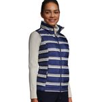 Lands' End Winter Down Puffer Vest Jacket in Navy Founders Stripe Size L Large Photo 7