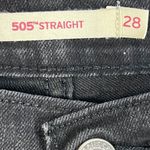 Levi's Levi’s Womens 505 Classic Straight Jeans Mid-Rise Size 28 Black Denim Stretch Photo 2