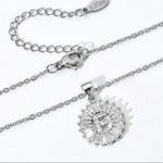 Silver Initial Crystal Pendant Necklace A Photo 3