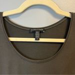 Eileen Fisher  Top Grey (Bark) Scoop Neck Elbow Sleeve Tunic Mini Dress Sz L EUC Photo 5