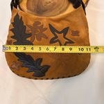 Bisou Bisou  Michele Bohbot genuine tan suede small shoulder purse with leaves Photo 5