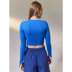 Urban Outfitters NWT Out From Under Heat Lightning Cut Out Seamless Top Blue Photo 3