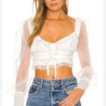 For Love & Lemons - Gabrielle Long Sleeve Top in White Photo 5