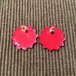 4âpairâofâred earringsâhearts,âhoops,âovalâswirlsâsunburst Red Photo 7
