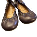 See By Chloe  Jane Scallop Calfskin Leather Ballet Flats Shoes Aubergine 37/7 Photo 3