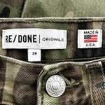 RE/DONE  70s Stove Pipe Jeans Camouflage Denim High Rise Slim Straight Green 24 Photo 3