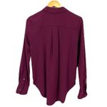 Theory  Sunaya Urban Crepe Shirt - Merlot - Small Photo 5