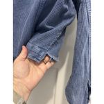 Women’s Blue Size Large Sequin football Game Day corduroy Fringe Jacket Coat Photo 6